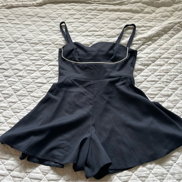 ASOS DESIGN Bow Back Romper in Navy - Picture 2 of 13